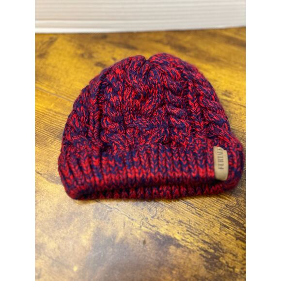 Furtalk Accessories - NWOT Furtalk women knit beanie hat with ponytail opening red purple 0972